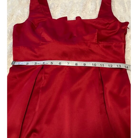 Johnny Martin Red Mini Sleeveless Formal Dress w/Bow Poly Blend Junior's Size 7 - Picture 7 of 16